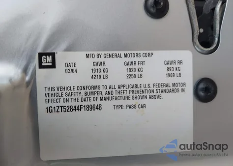 2004 Chevrolet Malibu Ls z USA, uszkodzony, nr VIN 1G1ZT52844F189648